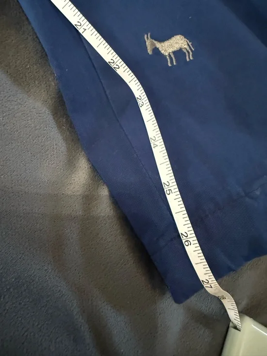 Orvis Navy Chino Pants with gray donkey Embroidery - Picture 3 of 8